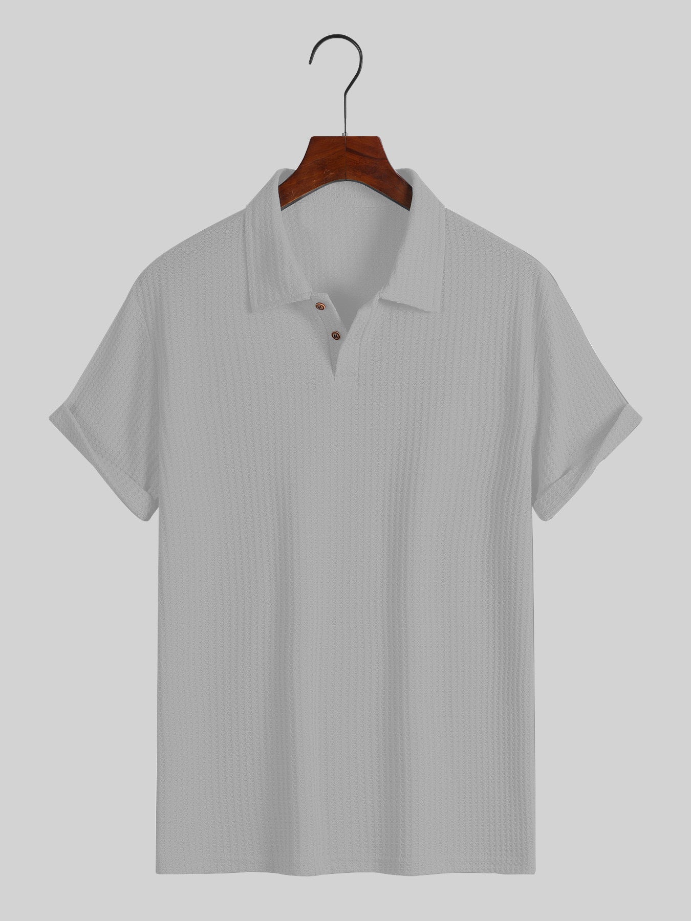 Mens Quilted Lapel Polo Shirt