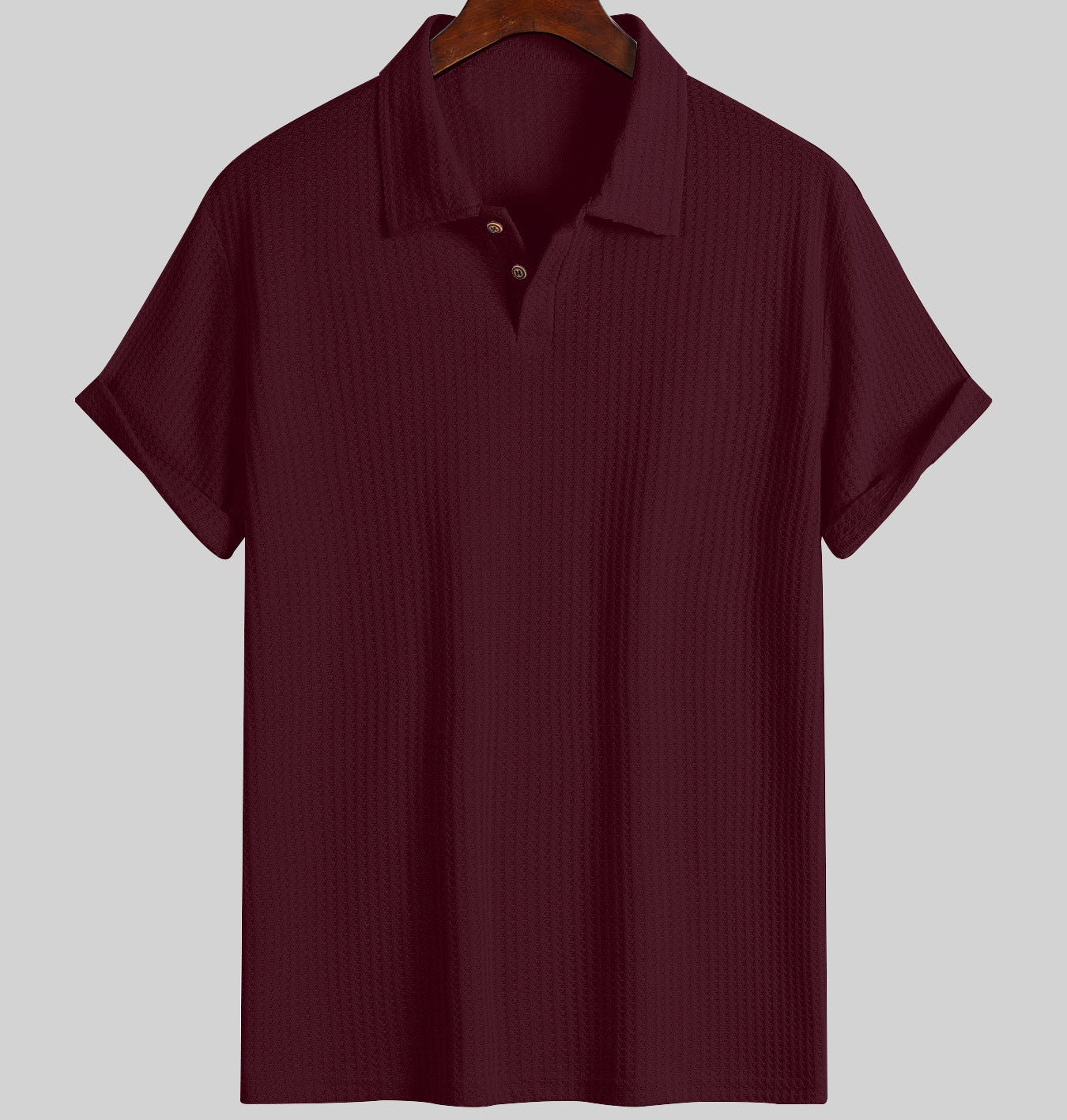 Mens Quilted Lapel Polo Shirt