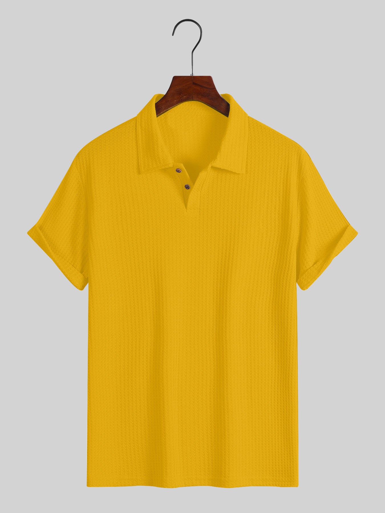 Mens Quilted Lapel Polo Shirt