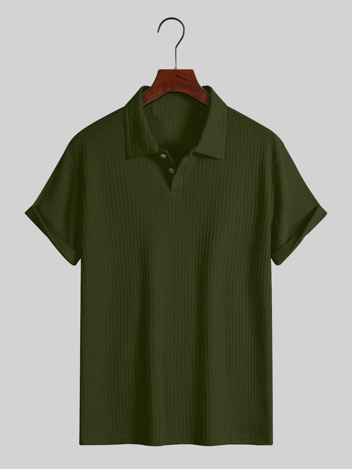 Mens Quilted Lapel Polo Shirt