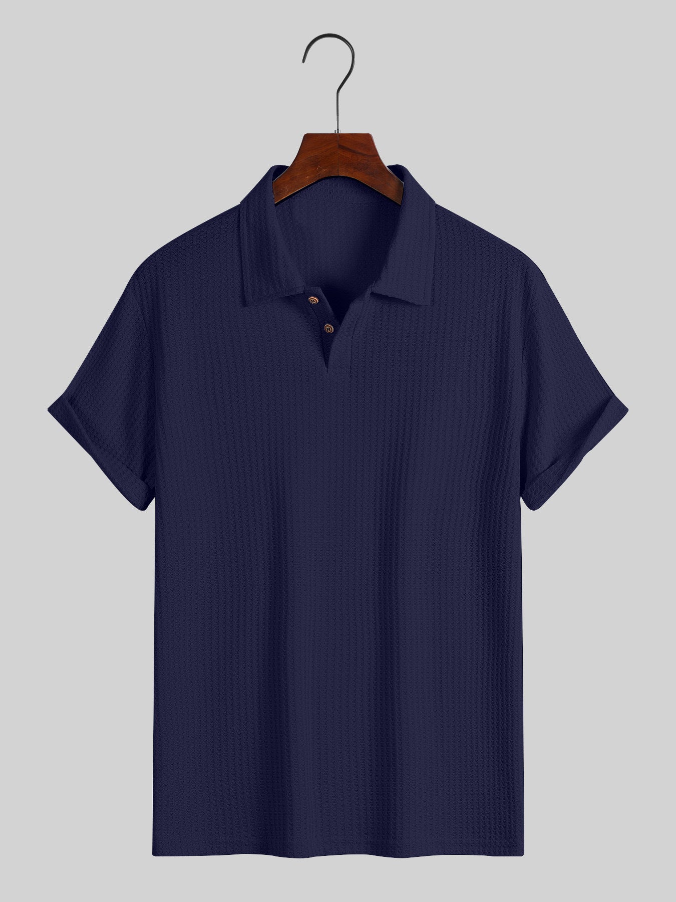 Mens Quilted Lapel Polo Shirt