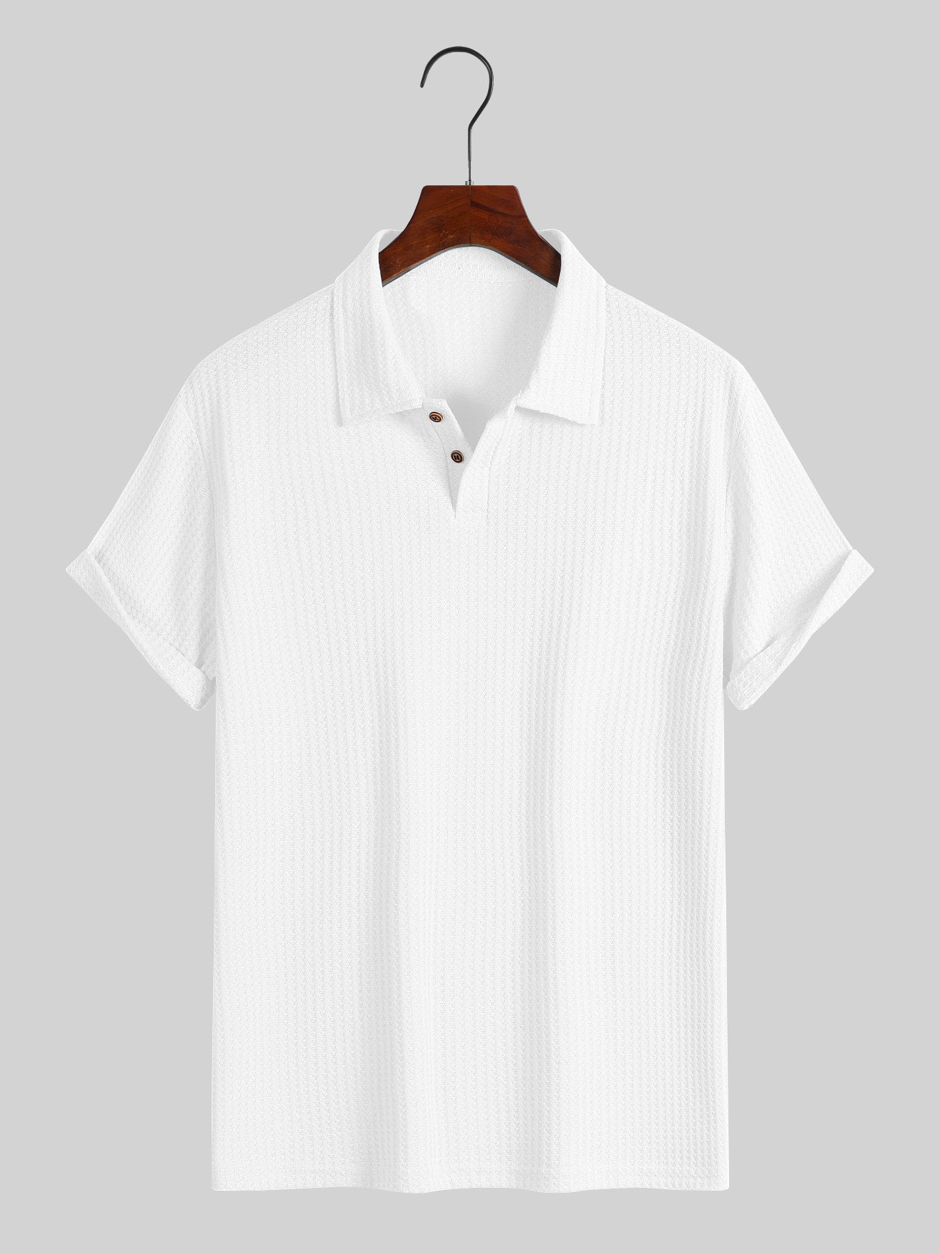 Mens Quilted Lapel Polo Shirt