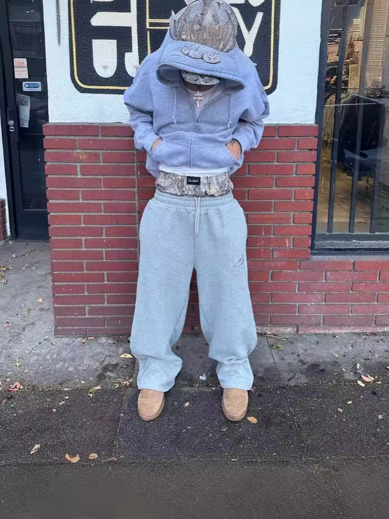 Men's Street Fashion Embroidery Straight Pants