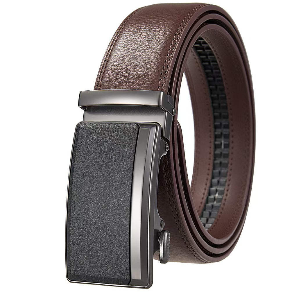Men's Genuine Leather Automatic Buckle Belt