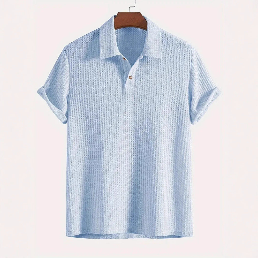 Mens Quilted Lapel Polo Shirt