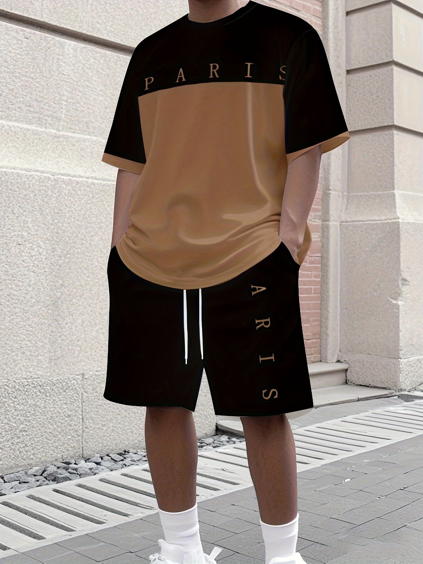 Men's Summer Jogging Suit Short Sleeve T-Shirt and Shorts Set